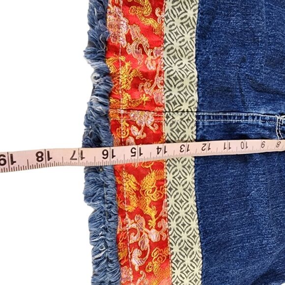 Jordache Vintage y2k/ 90s Denim Floral Mini Skirt - Picture 6 of 9